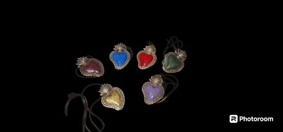 Collana “Sacro Cuore” Con Ciondolo Cuore vari Color Argento Scuro - Immagine 1 di 4