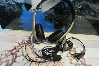 STEREO HEADESET WITH MIC CYBER ACOUSTICS  AC-202 (IN GOOD A CONDITION) - Image 1 of 4