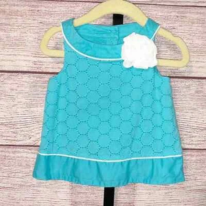 Janie and Jack Teal Garden Sleeveless Top Size 18-24Months - Picture 1 of 6