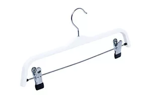 25x Klammerbügel Kleiderbügel Hosenspanner Rockbügel Hosenbügel Bügel 37cm weiß - Bild 1 von 5