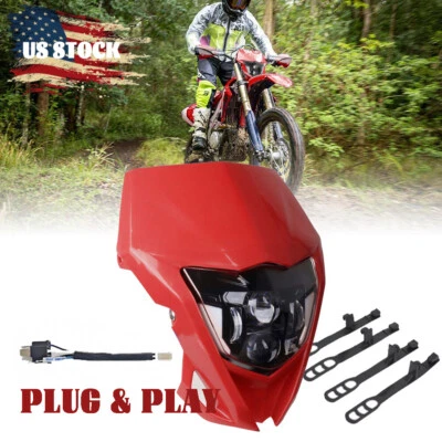 Faro LED con carenado rojo para Honda Honda CRF250F CRF450R/X CRF250R 300EX Foto 1 de 4