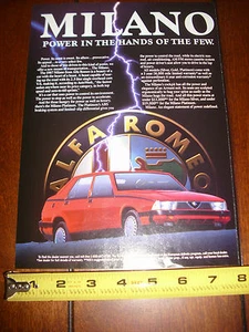 1987 ALFA ROMEO MILANO - ORIGINAL AD - Foto 1 di 3