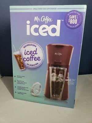 Mr Coffee Cafetera Helada Mono Servir Reutilizable Vaso Filtro Nuevo Borgoña Foto 1 de 4