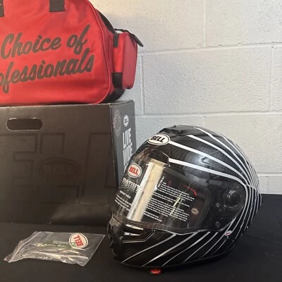 **RARE** BELL Race Star Flex DLX Helmet Wave Protint Black White Medium - Image 1 of 4