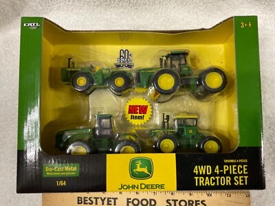 Ertl John Deere 4WD 4-Piece Tractor Set 1/64 scale Diecast NIP 15697 - Image 1 of 4