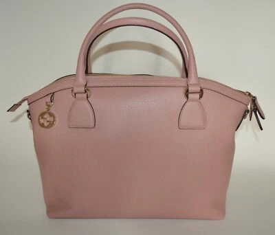 NEW GUCCI CONVERTIBLE LARGE PEBBLED LEATHER GG LOGO HARDWARE PURSE - Image 1 of 4