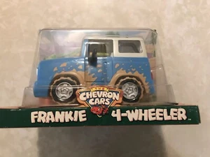 The Chevron Cars Blue and White Frankie 4-Wheeler Car Vehicle 1:24  - Picture 1 of 2