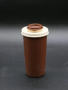 Vtg. Tupperware Brown/Cream Salt Shaker/Spice Jar w/ Snap-On Lid 629-6 & 1329-9 - Picture 1 of 18