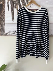 GANT Mens Long Sleeve Striped Cotton Top Size 2XL XXL - Picture 1 of 4
