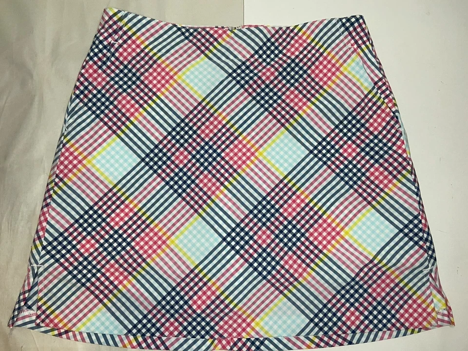 Lady Hagen юбка юбка женщин размер 2 розовый синий геометрический клетку карман молнии - Изображение 1 из 4