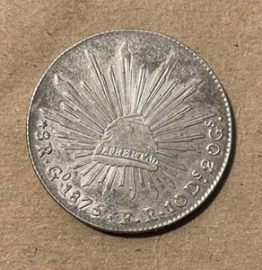 Mexico - 1875 GoFR Large Silver 8 Reales - Popular & Nice - Picture 1 of 5