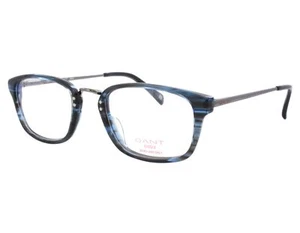 GANT Men's Baxter Rectangular Eyeglass Frames 50-21-143 -Blue Horn NEW - Picture 1 of 1
