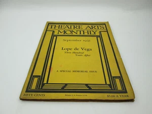 Theatre Arts Monthly Sept 1935 Vol XIX No 9 Lope de Vega Three Hundred Years ... - Picture 1 of 7
