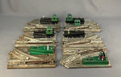 6 Pre War American Flyer Lines  Switch Tracks w/ Red Green Covered Lights - Image 1 of 4