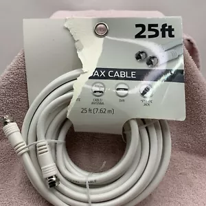 ONN 25 piedi RG6 cavo coassiale nuovissimo BIANCO - Foto 1 di 4