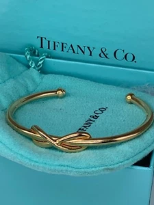 TIFFANY & Co. 18K Gold Infinity Cuff Bracelet 6" - Picture 1 of 13