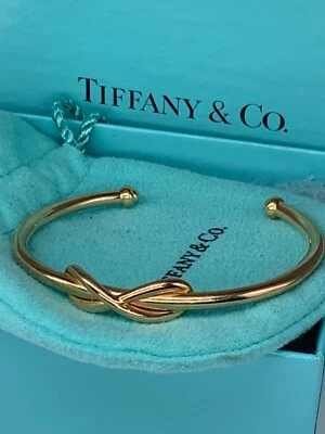 TIFFANY & Co. 18K Gold Infinity Cuff Bracelet 6" - Image 1 of 4