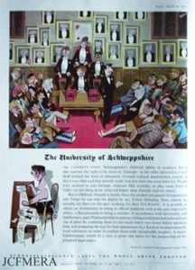 Anuncio 'The University of Schweppeshire' 1961 - impresión original de bebidas - Imagen 1 de 1