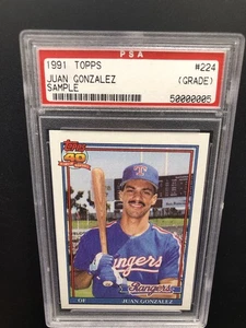 1991 TOPPS PROTOTYPE SAMPLE GRADED CARD SLAB #221 JUAN GONZALEZ HISTORIC PIECE! - Picture 1 of 2
