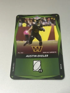 2025 Uno Elite Alt Jersey Green - AUSTIN EKELER #050 Washington Commanders - Picture 1 of 2