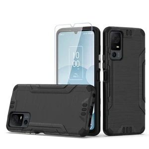 Für TCL 40 XL Hülle + Hartglas Robust Gebürstet Metallic Stoßfest Cover - Bild 1 von 16