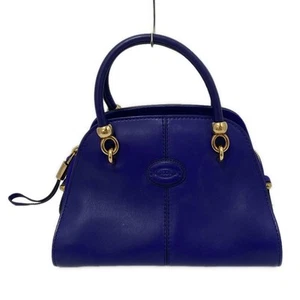 Auth TOD'S Sella - Navy Leather Nubuck Handbag - Picture 1 of 8