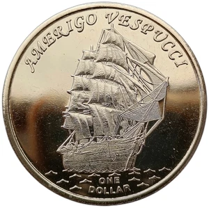 GILBERT ISLANDS - KIRIBATI 1 DOLLAR 2017 SAILING SHIP - AMERIGO VESPUCCI UNC - Picture 1 of 2