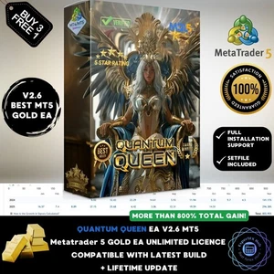 v2.6 Quantum Queen EA Gold Expert Advisor MT5 Metatrader Forex Robot Unlimited - Picture 1 of 14
