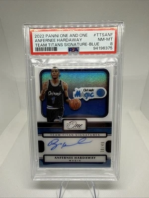 2022-23 PANINI ONE & ONE TEAM TITANS SIGNATURES ANFERNEE HARDAWAY PSA 8 #8/49 - Image 1 of 4