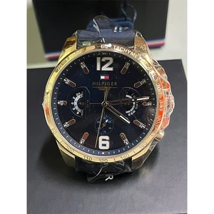 Orologio Uomo Tommy Hilfiger Decker 1791474 Oro rosa Cinturino blu Quadrante - Foto 1 di 6