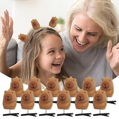 Cute Capybara Set Of 12 Cute Cartoon Animal Hair Clip Cartoon Animal Hair Clip - Image 1 of 4