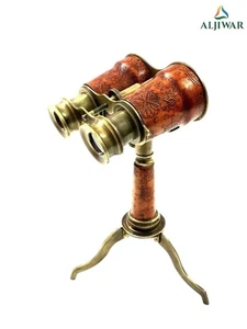 Binocolo in ottone fatto a mano con porta treppiede - arredo casa vintage - Foto 1 di 4