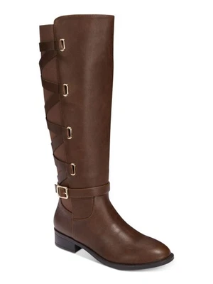 THALIA SODI Womens Brown Stretch Veronika Round Toe Block Heel Riding Boot 9.5 M - Image 1 of 4