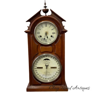 Calendario Itaca Mantello Orologio Doppio Quadrante Funziona Bene Norton 1866 Noce - Foto 1 di 22