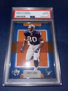 2003 ANDRE JOHNSON Upper Deck Finite Rookie Rc Level 3 #292 #/100 PSA 8 - Picture 1 of 2