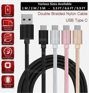 Charging Cable for Motorola Moto E7 Plus Charger Micro USB Cable Nylon Braided - Picture 1 of 21