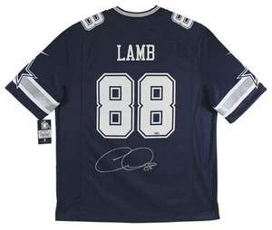 Cowboys CeeDee Lamb Authentic Signed Navy Blue Nike Jersey Autographed FAN COA - Picture 1 of 5