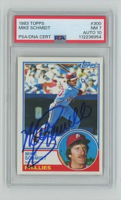 Auto Topps Mike Schmidt 1983 PSA 7 Philadelphia Phillies #300 Foto 1 de 2