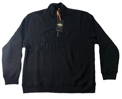 Новый с Ярлыками Harley Davidson HD значок 1/4 молнии вышитый флисовый пуловер мужской большой черный - Изображение 1 из 4