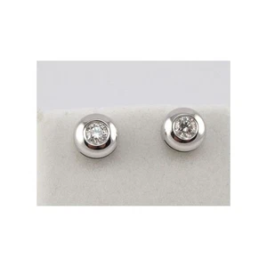 Orecchini Solitario 'Punto Luce' - Oro Bianco - Diamanti Ct 0.31 - Foto 1 di 5