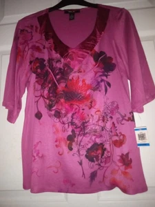 Style & Co Herbst Herz Rubin XL Top Neu mit Etikett - Bild 1 von 2