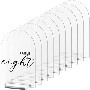 10 Pack 5x7 inch Clear Arch Acrylic Signs with Stands Blank for Table Numbers - Picture 1 of 7