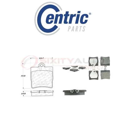Centric Semi Metallic Brake Pads w Shim for 1996-1997 Mercedes-Benz E300 ih - Image 1 of 4