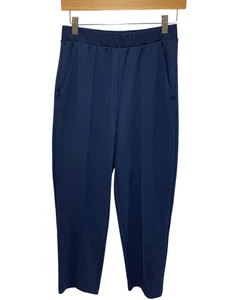 LOFT Pants Womens Small Blue Pull On Elastic Waist Cropped Tapered Dress Ankle - Picture 1 of 7