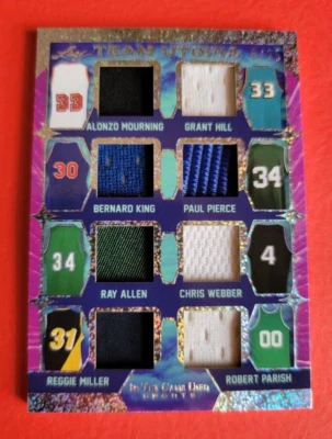 REGGIE MILLER PAUL PIERCE ROBERT PARISH GRANT HILL RAY ALLEN JERSEY CARD #d5/25 - Image 1 of 3
