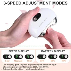 Safety Electric Automatic Nail Clippers Toe Thick Nails Cutter Pedicure 3 Speed - Picture 1 of 13