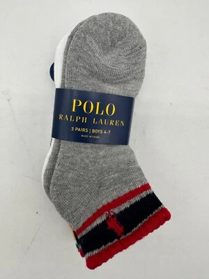NUEVO PAQUETE DE 3 POLOS RALPH LAUREN NIÑOS PEQUEÑOS TALLA 10-13K BLANCO/AZUL/GRIS Foto 1 de 4