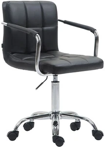 Bürostuhl Kunstleder schwarz 115 kg belastbar Drehstuhl Schreibtischstuhl modern - Bild 1 von 7