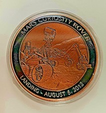 NASA MARS Rover Landing Coin Space Program Bronze Sci Fi Science Moon Red Planet