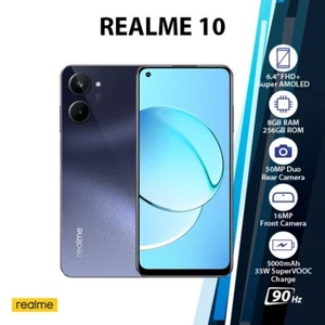 Realme 10 8GB+256GB Dual SIM Global Ver. Unlocked Android Cell Phone – BLACK - Picture 1 of 5